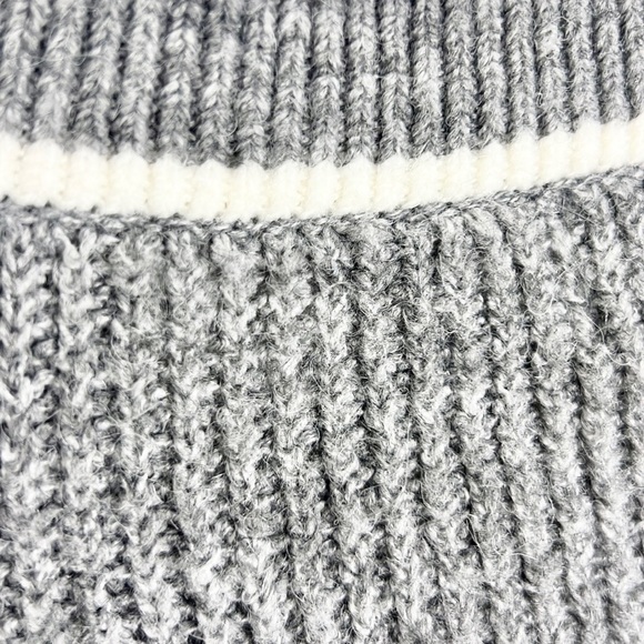 A NEW DAY | Heather Gray White Striped Oversized V-Neck Cardigan Sweater - Picture 8 of 11